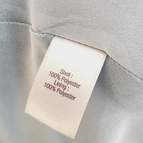 JENNIFER LOPEZ SLATE BLUE BELL SLEEVE KEY HOLE BLOUSE SIZE MED - Picture 6 of 6